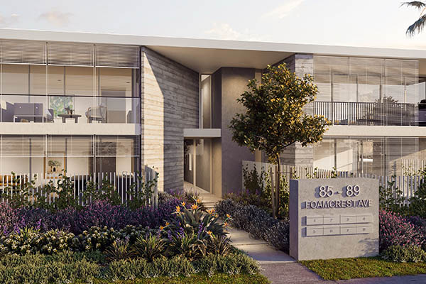 Coast Newport - front entrance to exclusive properties